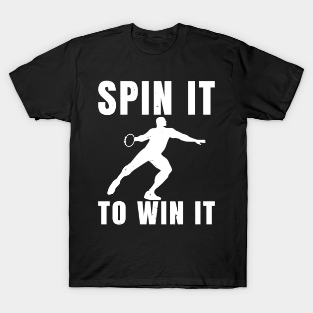 Mens Discus Spin To Win Athlete Gift T-Shirt by atomguy